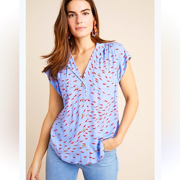 Anthropologie Colloquial Short-Sleeved Buttondown - Picture 5 of 13